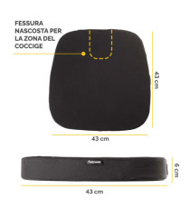 Cuscino Breyta Comfort - 6 x 43 x 43 cm - in tessuto - nero - Fellowes