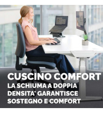 Cuscino Breyta Comfort - 6 x 43 x 43 cm - in tessuto - nero - Fellowes