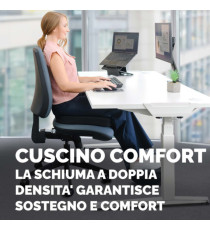 Cuscino Breyta Comfort - 6 x 43 x 43 cm - in tessuto - nero - Fellowes