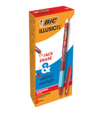 Penna sfera Gelocity Illusion - gel cancellabile - punta 0,7 mm - rosso - Bic - conf. 12 pezzi Penna sfera Gelocity Illusion - gel cancellabile - punta 0,7 mm - rosso - Bic - conf. 12 pezzi