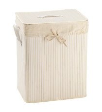 Porta biancheria - 41 x 31 x 50 cm - bambù - bianco - King Collection Porta biancheria - 41 x 31 x 50 cm - bambù - bianco - King Collection