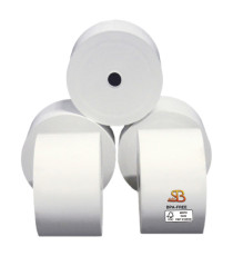 Rotolo per distributori self service - 57 mm x 130 m - diametro esterno 100 mm - anima 12 mm - 55 gr - carta termica BPA Rotolo per distributori self service - 57 mm x 130 m - diametro esterno 100 mm - anima 12 mm - 55 gr - carta termica BPA