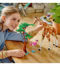 Lego Creator 3 in 1 - Animali del safari - Lego 31150 Giraffa e Fenicottero in 2 Gazzelle o in Leone e Farfalla 780pz Anni 9+