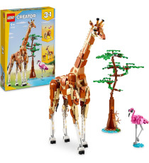 Lego Creator 3 in 1 - Animali del safari - Lego 31150 Giraffa e Fenicottero in 2 Gazzelle o in Leone e Farfalla 780pz Anni 9+