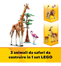 Lego Creator 3 in 1 - Animali del safari - Lego 31150 Giraffa e Fenicottero in 2 Gazzelle o in Leone e Farfalla 780pz Anni 9+