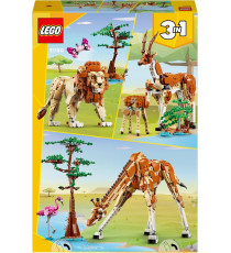 Lego Creator 3 in 1 - Animali del safari - Lego 31150 Giraffa e Fenicottero in 2 Gazzelle o in Leone e Farfalla 780pz Anni 9+