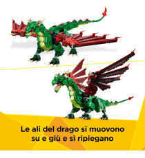 Lego Creator 3 in 1 - Drago medievale - Lego 31161 Si trasforma in Drago,Serpente Marino o in Fenice 715pz Anni 9+