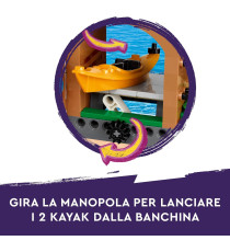 Lego Friends - Campo Avventura - Sport acquatici - Lego 42626 con molo,campeggio, accessori e 3 personaggi 628pz Anni 7+