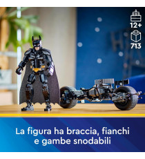 Lego Dc Batman - Personaggio costruibile di Batman con Bat-Pod - Lego 76273 dal film da Il Cavaliere Oscuro Anni 12+ 713pz