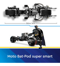Lego Dc Batman - Personaggio costruibile di Batman con Bat-Pod - Lego 76273 dal film da Il Cavaliere Oscuro Anni 12+ 713pz