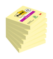 Blocco foglietti Post-it Super Sticky - 76 x 76 mm - 90 fogli - giallo canary - Post-it - conf. 6 blocchi