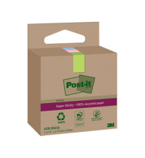 Blocco foglietti Post-it SuperSticky Green - 622R-SS3COL - 47,6 x 47,6 mm - carta riciclata - colori pastello assortiti Blocco foglietti Post-it SuperSticky Green - 622R-SS3COL - 47,6 x 47,6 mm - carta riciclata - colori pastello assortiti