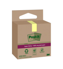 Blocco foglietti Post-it SuperSticky Green - 622R-SS3CY - 47,6 x 47,6 mm - carta riciclata - giallo Canary - 70 fogli -