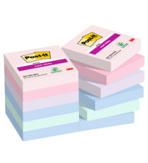 Blocco Post-it Super Sticky - 622-12SS-SOUL - 47,6 x 47,6  mm - colori Soulful - 90 fogli - Post-it - conf. 12 pezzi Blocco Post-it Super Sticky - 622-12SS-SOUL - 47,6 x 47,6  mm - colori Soulful - 90 fogli - Post-it - conf. 12 pezzi