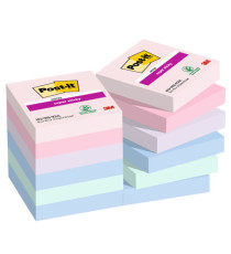 Blocco Post-it Super Sticky - 622-12SS-SOUL - 47,6 x 47,6  mm - colori Soulful - 90 fogli - Post-it - conf. 12 pezzi Blocco Post-it Super Sticky - 622-12SS-SOUL - 47,6 x 47,6  mm - colori Soulful - 90 fogli - Post-it - conf. 12 pezzi