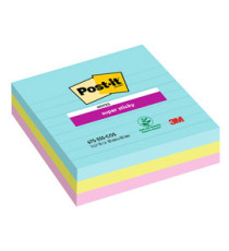 Blocco Post-it Super Sticky - 675-3SS-COS - a righe - 101 x 101 mm - colori Cosmic - 70 fogli - Post-it - conf. 3 pezzi Blocco Post-it Super Sticky - 675-3SS-COS - a righe - 101 x 101 mm - colori Cosmic - 70 fogli - Post-it - conf. 3 pezzi