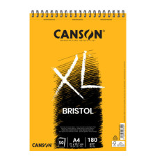 Blocco spiralato lato corto XL Bristol - A4 - 180 gr - 50 fogli - Canson