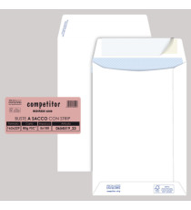 Busta a sacco Competitor FSC - strip adesivo - 16 x 23 cm - 80 gr - bianco - Pigna Envelopes - conf. 100 pezzi