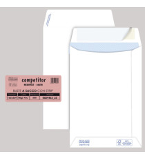 Busta a sacco Competitor FSC - strip adesivo - 16 x 23 cm - 80 gr - bianco - Pigna Envelopes - conf. 500 pezzi