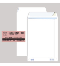 Busta a sacco Competitor FSC - strip adesivo - 23 x 33 cm - 80 gr - bianco - Pigna Envelopes - conf. 500 pezzi