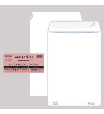 Busta a sacco Competitor FSC - strip adesivo - 25 x 35,3 cm - 80 gr - bianco - Pigna Envelopes - conf. 100 pezzi Busta a sacco Competitor FSC - strip adesivo - 25 x 35,3 cm - 80 gr - bianco - Pigna Envelopes - conf. 100 pezzi
