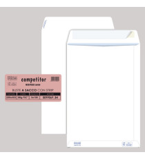 Busta a sacco Competitor FSC - strip adesivo - 25 x 35,3 cm - 80 gr - bianco - Pigna Envelopes - conf. 100 pezzi