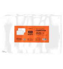 Busta a sacco Competitor FSC - strip adesivo - 25 x 35,3 cm - 80 gr - bianco - Pigna Envelopes - conf. 100 pezzi