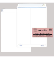Busta a sacco Competitor FSC - strip adesivo - 30 x 40 cm - 80 gr - bianco - Pigna Envelopes - conf. 500 pezzi