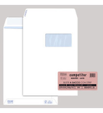 Busta a sacco Competitor FSC - strip adesivo - con finestra - 23 x 33 cm - 100 gr - bianco - Pigna Envelopes - conf. 500 Busta a sacco Competitor FSC - strip adesivo - con finestra - 23 x 33 cm - 100 gr - bianco - Pigna Envelopes - conf. 500