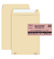 Busta a sacco Multi Strip - strip adesivo - 25 x 35,3 cm - 100 gr - carta riciclata FSC - avana - Pigna Envelopes - conf Busta a sacco Multi Strip - strip adesivo - 25 x 35,3 cm - 100 gr - carta riciclata FSC - avana - Pigna Envelopes - conf