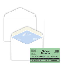 Busta Busta Silver FSC - senza finestra - gommata - 11,4 x 16,2 cm - 80 gr - bianco - Pigna Envelopes - conf. 500 pezzi