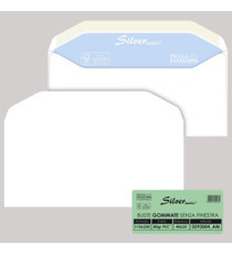 Busta Busta Silver Matic FSC - senza finestra - gommata - 11 x 23 cm - 80 gr -  bianco - Pigna Envelopes - conf. 25 pezz