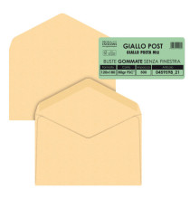 Busta Giallo Postale - gommata - 12 x 18 cm - 80 gr - carta riciclata FSC - giallo - Pigna Envelopes - conf. 500 pezzi