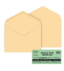 Busta Giallo Postale - gommata - 18 x 24 cm - 80 gr - carta riciclata FSC - giallo - Pigna Envelopes - conf. 25 pezzi Busta Giallo Postale - gommata - 18 x 24 cm - 80 gr - carta riciclata FSC - giallo - Pigna Envelopes - conf. 25 pezzi