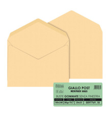 Busta Giallo Postale - gommata - 18 x 24 cm - 80 gr - carta riciclata FSC - giallo - Pigna Envelopes - conf. 25 pezzi Busta Giallo Postale - gommata - 18 x 24 cm - 80 gr - carta riciclata FSC - giallo - Pigna Envelopes - conf. 25 pezzi