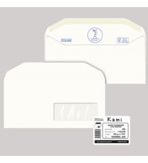 Busta Kami Gommata - con finestra - 11 x 23 cm - 100 gr - carta riciclata FSC - bianco - Pigna Envelopes - conf. 500 pez Busta Kami Gommata - con finestra - 11 x 23 cm - 100 gr - carta riciclata FSC - bianco - Pigna Envelopes - conf. 500 pez