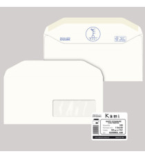 Busta Kami Gommata - con finestra - 11 x 23 cm - 100 gr - carta riciclata FSC - bianco - Pigna Envelopes - conf. 500 pez Busta Kami Gommata - con finestra - 11 x 23 cm - 100 gr - carta riciclata FSC - bianco - Pigna Envelopes - conf. 500 pez