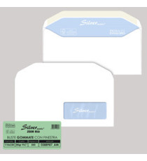 Busta Silver Matic Lux FSC - con finestra - gommata - 11 x 23 cm - 80 gr - bianco - Pigna Envelopes - conf. 500 pezzi Busta Silver Matic Lux FSC - con finestra - gommata - 11 x 23 cm - 80 gr - bianco - Pigna Envelopes - conf. 500 pezzi