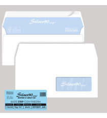 Busta SILVER90 STRIP FSC - bianca - internografata - con finestra - 110 x 230 mm - 90 gr - Pigna Envelopes - conf. 25 pe Busta SILVER90 STRIP FSC - bianca - internografata - con finestra - 110 x 230 mm - 90 gr - Pigna Envelopes - conf. 25 pe