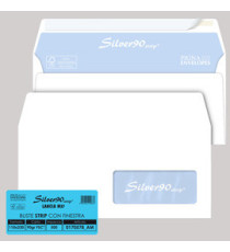 Busta Silver90 Strip FSC - con finestra - internografata - 11 x 23 cm - 90 gr - bianco - Pigna Envelopes - conf. 500 pez Busta Silver90 Strip FSC - con finestra - internografata - 11 x 23 cm - 90 gr - bianco - Pigna Envelopes - conf. 500 pez