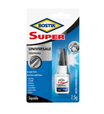 Colla istantanea universale Super - 7,5 gr - trasparente - Bostik Colla istantanea universale Super - 7,5 gr - trasparente - Bostik