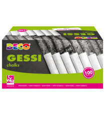 Gessetti tondi - ø 10 x 81 mm - bianco - Deco - Scatola 100 gessetti tondi Gessetti tondi - ø 10 x 81 mm - bianco - Deco - Scatola 100 gessetti tondi