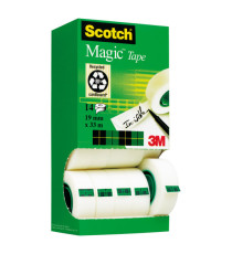 Nastro adesivo Magic 810 - permanente - 1,9 cm x 33 m - trasparente - Scotch - Multi Pack 12+2 rotoli Nastro adesivo Magic 810 - permanente - 1,9 cm x 33 m - trasparente - Scotch - Multi Pack 12+2 rotoli
