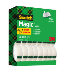Nastro adesivo Magic 810 - permanente - 1,9 cm x 33 m - trasparente - Scotch - Value Pack 20+4 rotoli Nastro adesivo Magic 810 - permanente - 1,9 cm x 33 m - trasparente - Scotch - Value Pack 20+4 rotoli