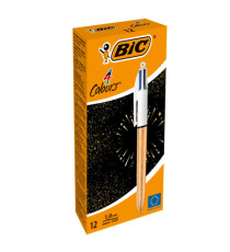 Penna a sfera a scatto 4 colori Party - 1,0 mm - Bic - scatola 12 pezzi