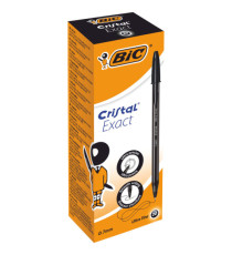Penna a sfera con cappuccio Cristal Exact - punta 0,7 mm - nero - Bic - scatola 20 pezzi