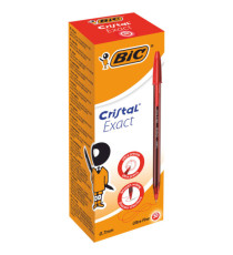 Penna a sfera con cappuccio Cristal Exact - punta 0,7 mm - rosso - Bic - scatola 20 pezzi Penna a sfera con cappuccio Cristal Exact - punta 0,7 mm - rosso - Bic - scatola 20 pezzi