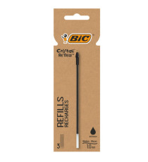 Refill sfera Cristal Re'New - punta 1 mm - nero - Bic - blister 3 pezzi