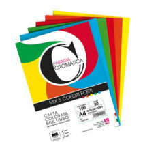 Risma carta Cromatica - A4 - 80 gr - colori assortiti forti - 100 fogli - CWR Risma carta Cromatica - A4 - 80 gr - colori assortiti forti - 100 fogli - CWR