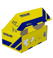 Scatola spedizioni Postal Box - L - 40 x 27 x 17 cm - giallo/blu - Blasetti Scatola spedizioni Postal Box - L - 40 x 27 x 17 cm - giallo/blu - Blasetti